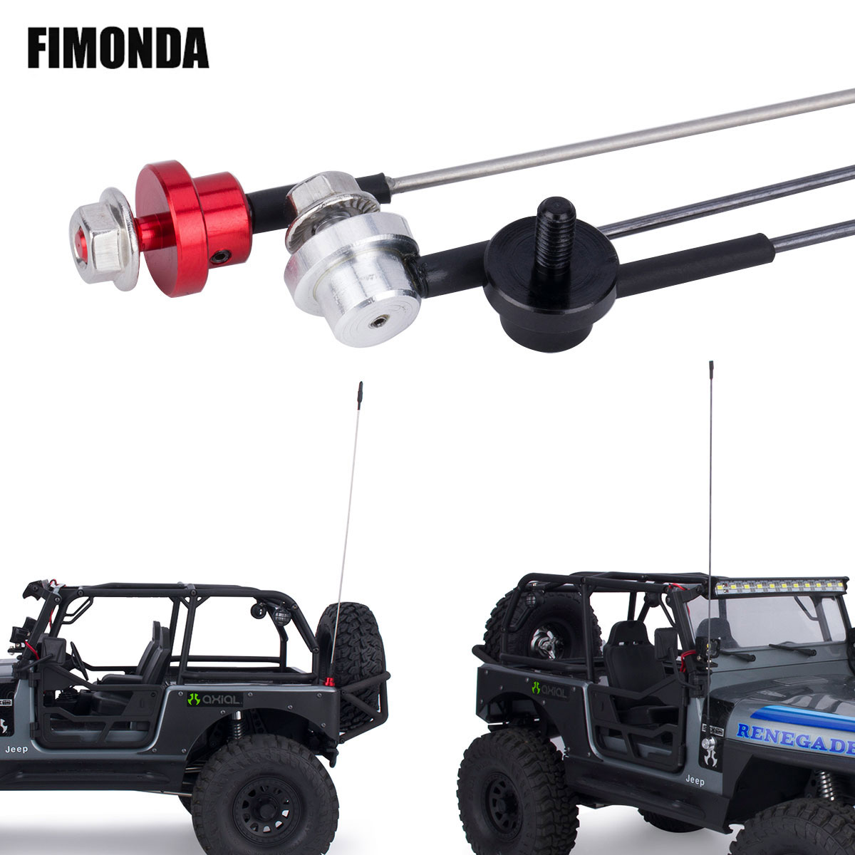 Rc Hobby Zone - Antena de simulação ajustável de metal,